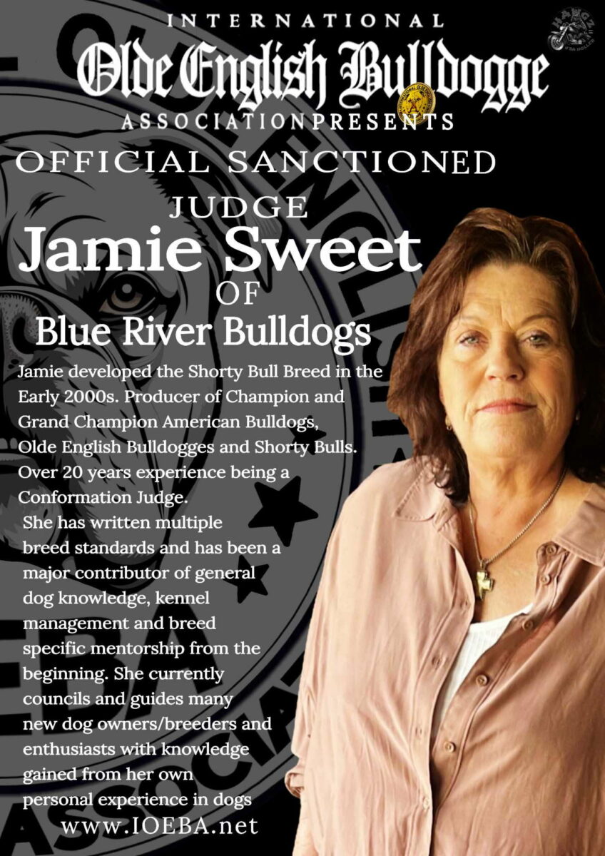 Judge Jamie Sweet for the IOEBA Best of the West Dog Show Spectacular in Reno, Nevada on October 10, 2026